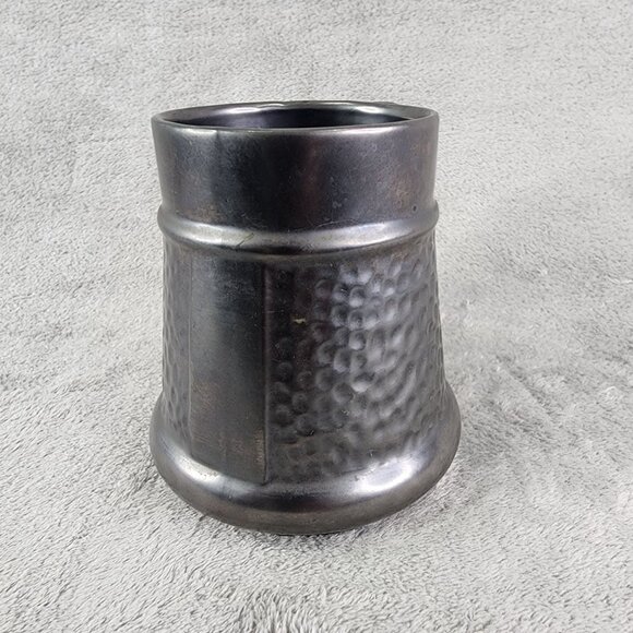 Vintage Pewter Beer Stein With Ornate Handle & Hammered Design Made In England - Picture 5 of 9
